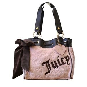Juicy Couture Vintage Dreams Tote Daydreamer HTF dusty blush amd chocolate 💕